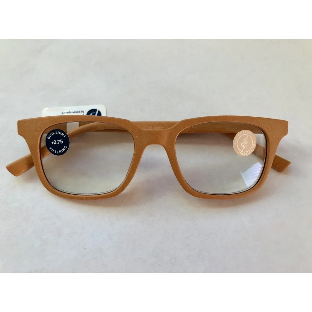 NEW Tan Linden Peepers Blue light Filter Readers +2.75